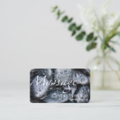 マッサージ文字濡れ石写真背景 名刺 (スタンド正面)