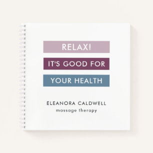 マッサージ療法 モダンストライプ タグライン ノートブック