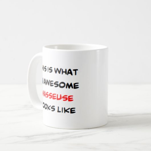 マッサージ素晴らし、 コーヒーマグカップ (正面左)