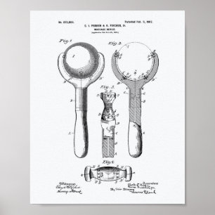 マッサージ装置1902パテントの芸術の白書 ポスター