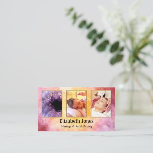 マッサージ霊気ヒーリング写真名刺 名刺 (スタンド正面)