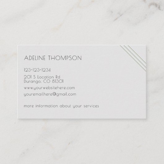 マッサージ鮮やかセラピー対称型名刺 名刺 (裏面)