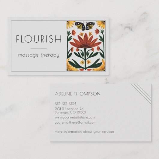 マッサージ鮮やかセラピー対称型名刺 名刺 (正面/裏面)