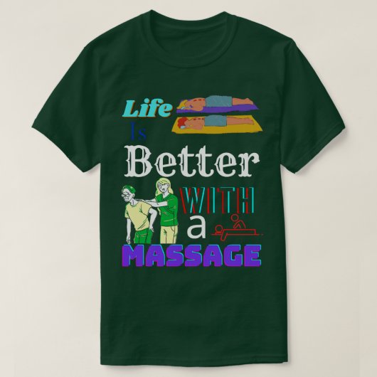 マッサージ76で人生は良い Tシャツ (デザイン正面)