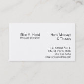 マッサージ：マッサージセラピスト 名刺 (裏面)