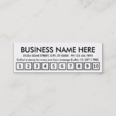 マッサージ。 ロイヤリティのパンチカード ロイヤリティカード (裏面)