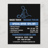 マッサージ ロゴ, マッサージセラピー, マッサージ パーラー チラシ (正面)
