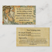 マッサージ: 好まれた顧客カード 名刺 (正面/裏面)