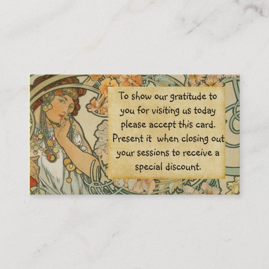 マッサージ: 好まれた顧客カード 名刺 (正面)