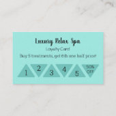 マッサージ、美しい、スパのサロンの割引穿孔器 ロイヤリティカード (裏面)