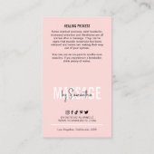 マッサ気にージ指示フェミニンピンクマッサージ 名刺 (裏面)