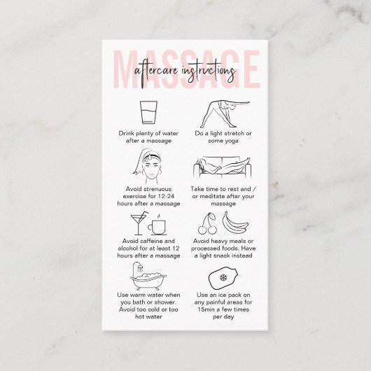 マッサ気にージ指示フェミニンピンクマッサージ 名刺 (正面)