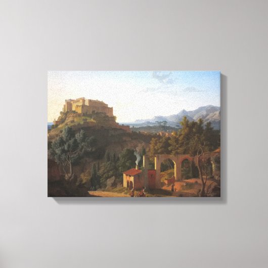 マッサ·ディ·カララ城の風景 キャンバスプリント (正面)