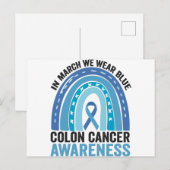 マッシュでブルーを身に着けて大腸がんの意識向上 ポストカード (正面/裏面)