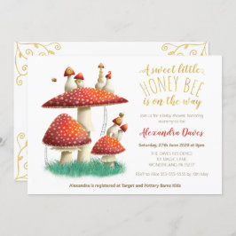 マッシュエレガントルーム·男女兼用ハチのベビーシャワー 招待状