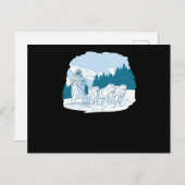 マッシュスリングされた犬のレーシングハスキーのソリ ポストカード (正面/裏面)