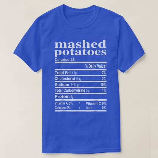 マッシュポテトおもしろいファミリー感謝の栄養 Tシャツ (デザイン正面)