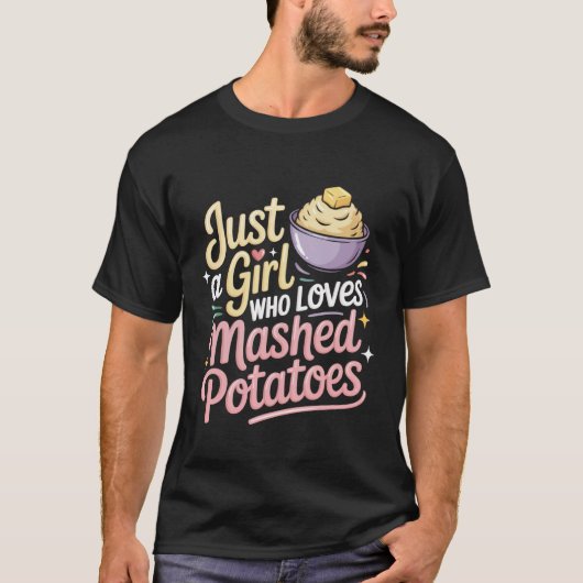マッシュポテトが大好きな女の子 Tシャツ (正面)