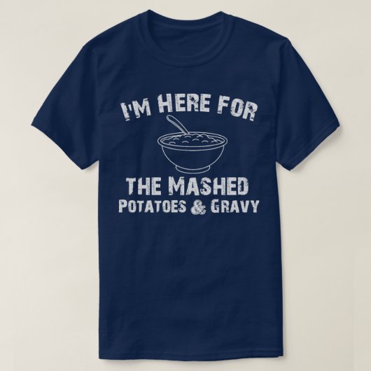 マッシュポテトのアンプのグレイビーTHおもしろいに来た Tシャツ (デザイン正面)