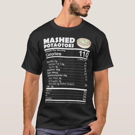 マッシュポテトの栄養の事実感謝祭おもしろいヴィ Tシャツ (正面)