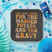 マッシュポテトターキーを食べにおもしろい来た ペーパープレート (パーティー)