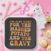 マッシュポテトターキーを食べにおもしろい来た ペーパープレート (パーティー)