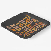 マッシュポテトターキーを食べにおもしろい来た ペーパープレート (傾斜あり)