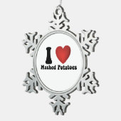 マッシュポテト大好き感謝祭ディナーギフト スノーフレークピューターオーナメント (右)