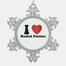 マッシュポテト大好き感謝祭ディナーギフト スノーフレークピューターオーナメント