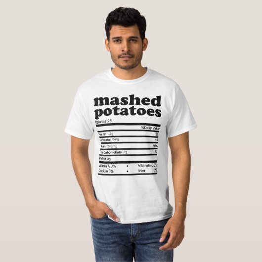 マッシュポテト栄養事実2021感謝祭N Tシャツ (正面フル)