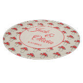 マッシュルームかわいいレトロかわいいカスタムカップル名 カッティングボード (角)