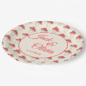 マッシュルームかわいいレトロかわいいカスタムカップル名 ペーパープレート (アングル)