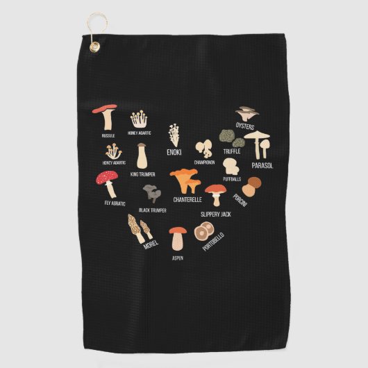 マッシュルームが大好き ゴルフタオル (正面)