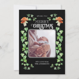 マッシュルームとアイビーフェアユタリークリスマスカード シーズンカード