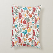 マッシュルームとフローラミッドセンチュリーモダンパターン アクセントクッション (裏面(縦))