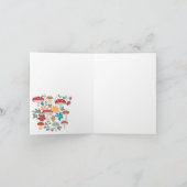 マッシュルームとフローラミッドセンチュリーモダンパターン カード (内部)