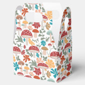 マッシュルームとフローラミッドセンチュリーモダンパターン フェイバーボックス (オープン)