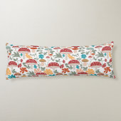 マッシュルームとフローラミッドセンチュリーモダンパターン ボディピロー (裏面)