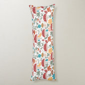 マッシュルームとフローラミッドセンチュリーモダンパターン ボディピロー (裏面 (縦))