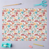 マッシュルームとフローラミッドセンチュリーモダンパターン 薄葉紙 (クラフト)