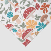 マッシュルームとフローラミッドセンチュリーモダンパターン 薄葉紙 (詳細)