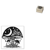 マッシュルームとムーンゴムスタンプ ラバースタンプ (押印)