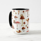 マッシュルームと昆虫の水彩ウッドランドマグ マグカップ (正面左)