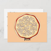 マッシュルームと玉ねぎピザレシピカード ポストカード (正面/裏面)