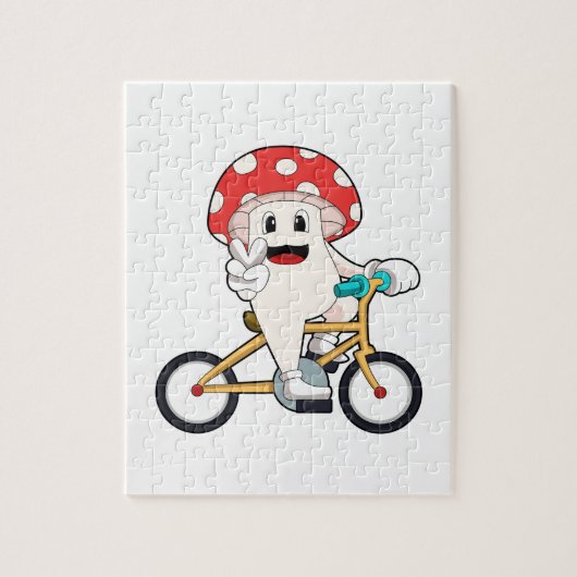 マッシュルームと自転車.PNG ジグソーパズル (縦)