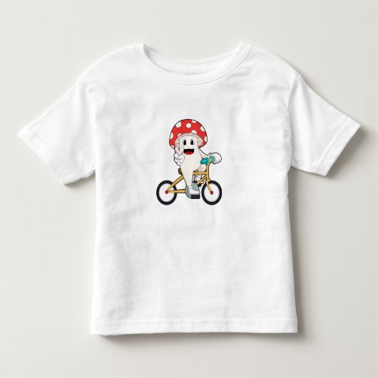 マッシュルームと自転車.PNG トドラーTシャツ (正面)