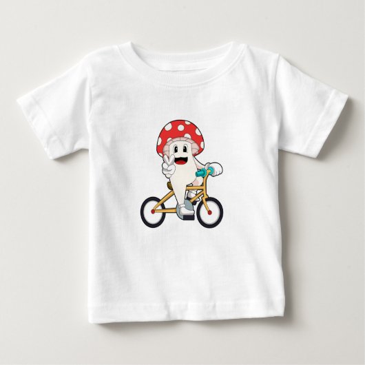 マッシュルームと自転車.PNG ベビーTシャツ (正面)
