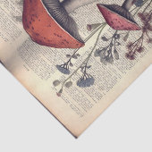 マッシュルームと花オンブック文字イラストレーション 薄葉紙 (詳細)