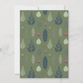 マッシュルームと葉 |ニュートラルグリーンベビーシャワー 招待状 (裏面)