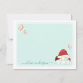 マッシュルームと蝶のノートカード ノートカード (正面)